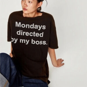 Zara Mondays Directed By My Boss Oversized Graphic Tee Faded Black Women’s Small
